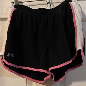 Under Armour Women's Black Shorts with Pink Trim